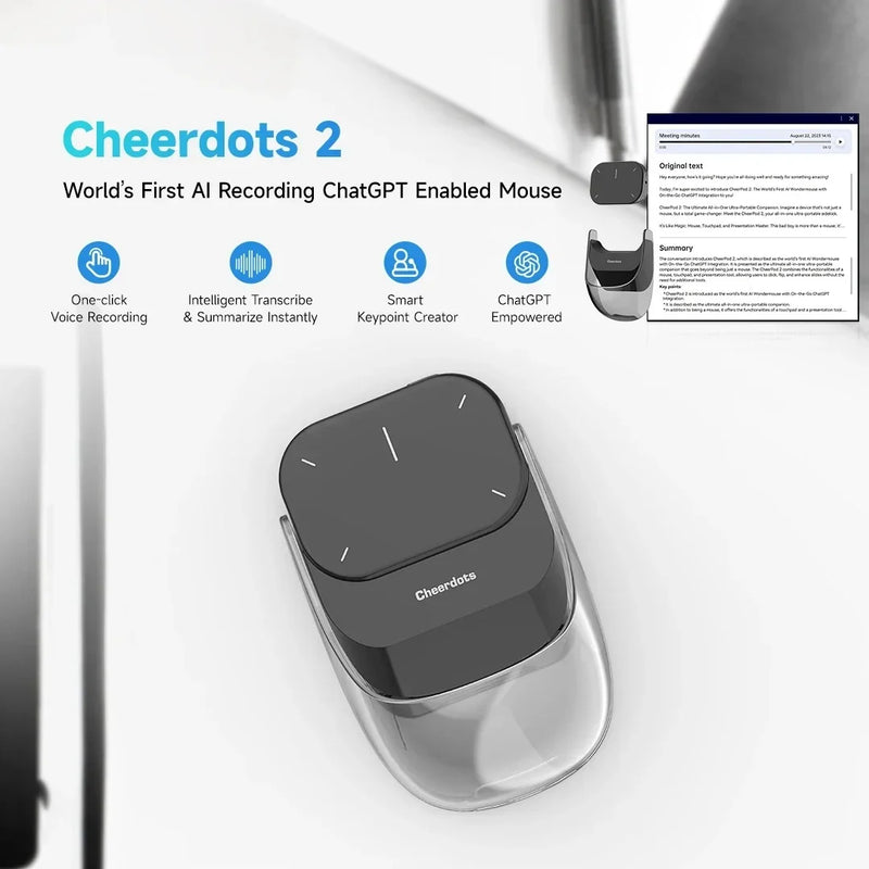 AI Smart Bluetooth Mouse – Laser Pointer, Touchpad & Voice Control