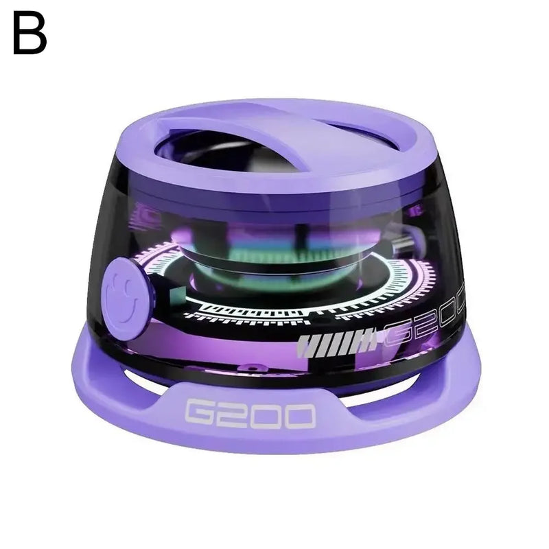 G200 Mini Magnetic Bluetooth Speaker – RGB Lights & Built-In Phone Holder! - TekLuvers