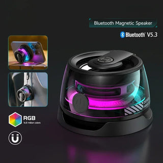 G200 Mini Magnetic Bluetooth Speaker – RGB Lights & Built-In Phone Holder! - TekLuvers