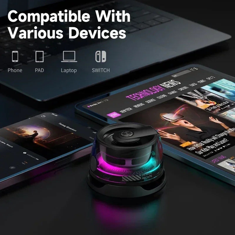 G200 Mini Magnetic Bluetooth Speaker – RGB Lights & Built-In Phone Holder! - TekLuvers